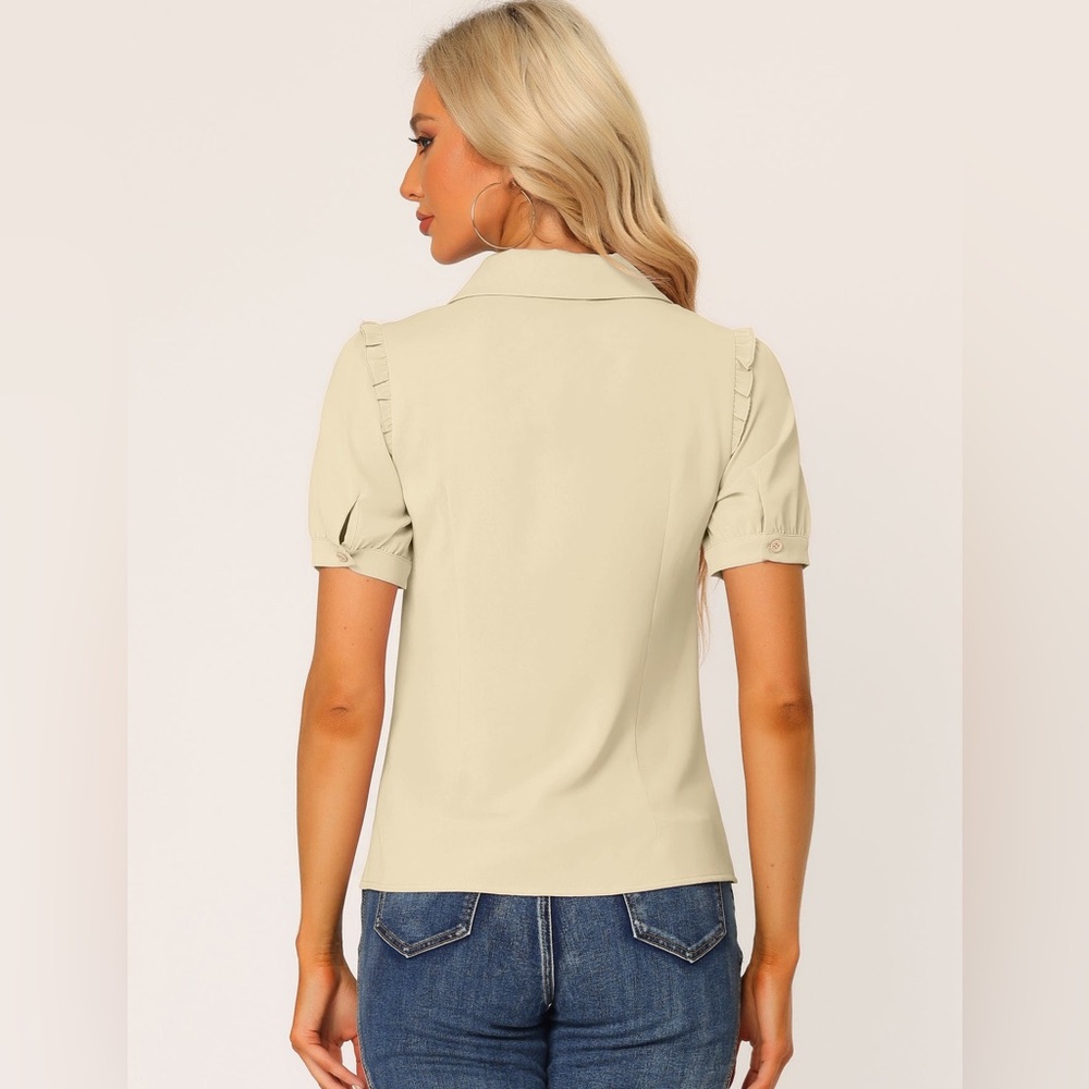Allegra K Ruffle Sleeve Blouse NWT - Picture 2 of 8
